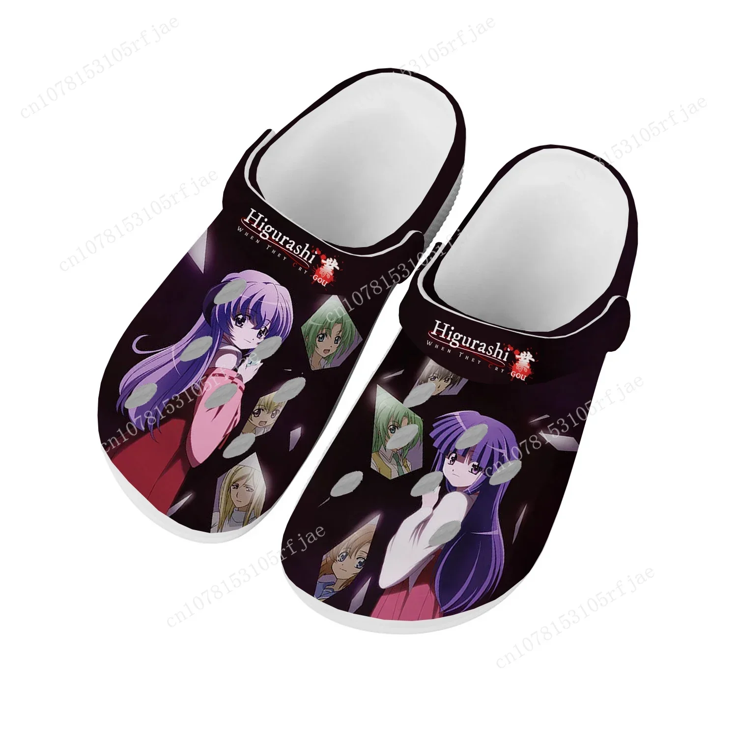 

Higurashi When They Cry Home Clogs Cartoon Game Men Women Youth Boy Girl Sandals Shoes Garden Custom Shoes Beach Hole Slippers