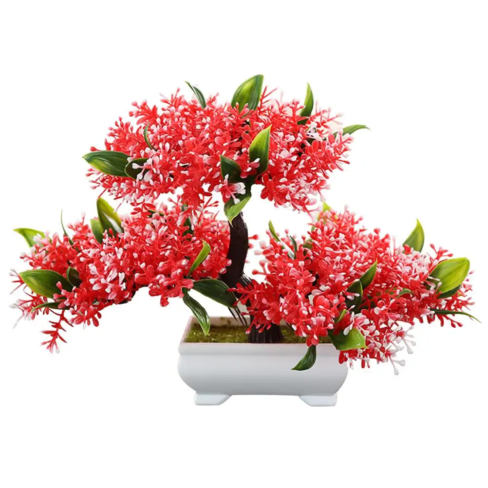 

Simulated Plastic Flower Pot Green Plants Faux Succulents in Pots Greenery Stems Artificial Decorative Desk Fake