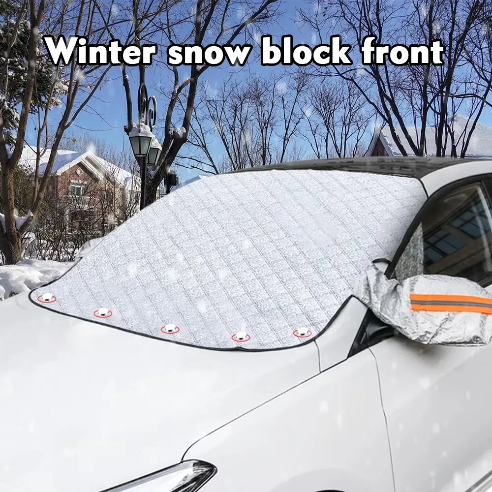 Bouclier de neige de voiture d'hiver, couverture anti-gel pour pare-brise avant, Protection en verre épais, prévention du gel, couverture de voiture pour la sécurité du véhicule