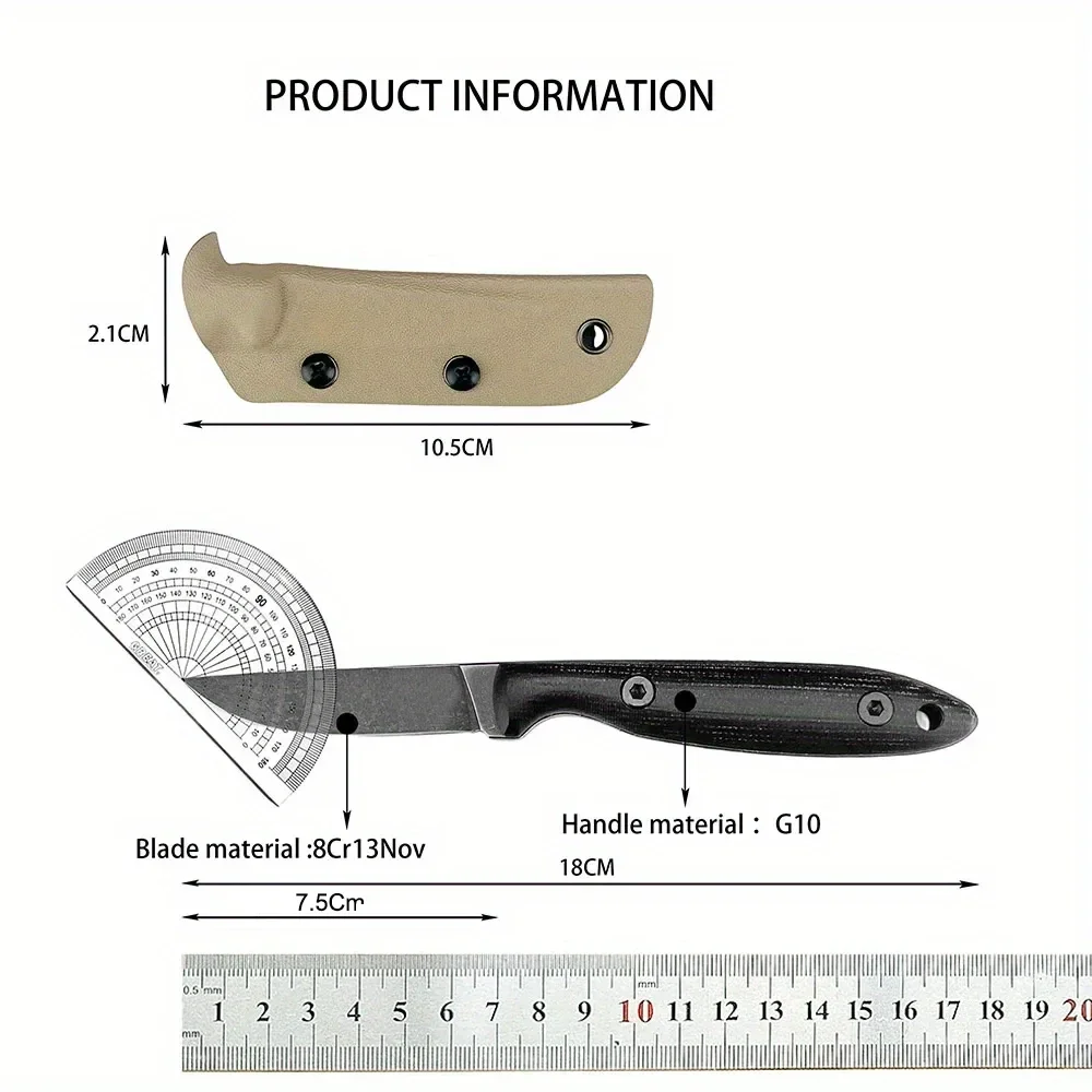Pacaya Hochhärte D2 Stahl Wander- und Kletterwerkzeuge Outdoor Feststehendes Messer Langlebiger Camping- und Angelmesser Täglicher Schneidewerkzeug Geschenke – Detail 8