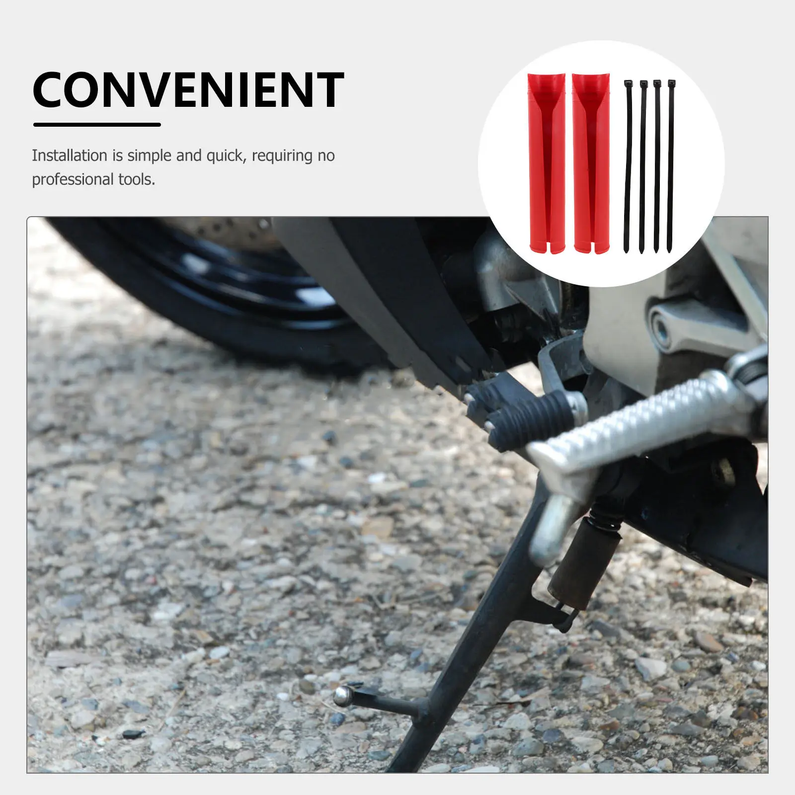 Picture 7: 1Set Motorcycle Front Fork Protector Cover Plastic Shield Front Shock Absorber Dust Cover Fork Boots Guard Wrap Accessory