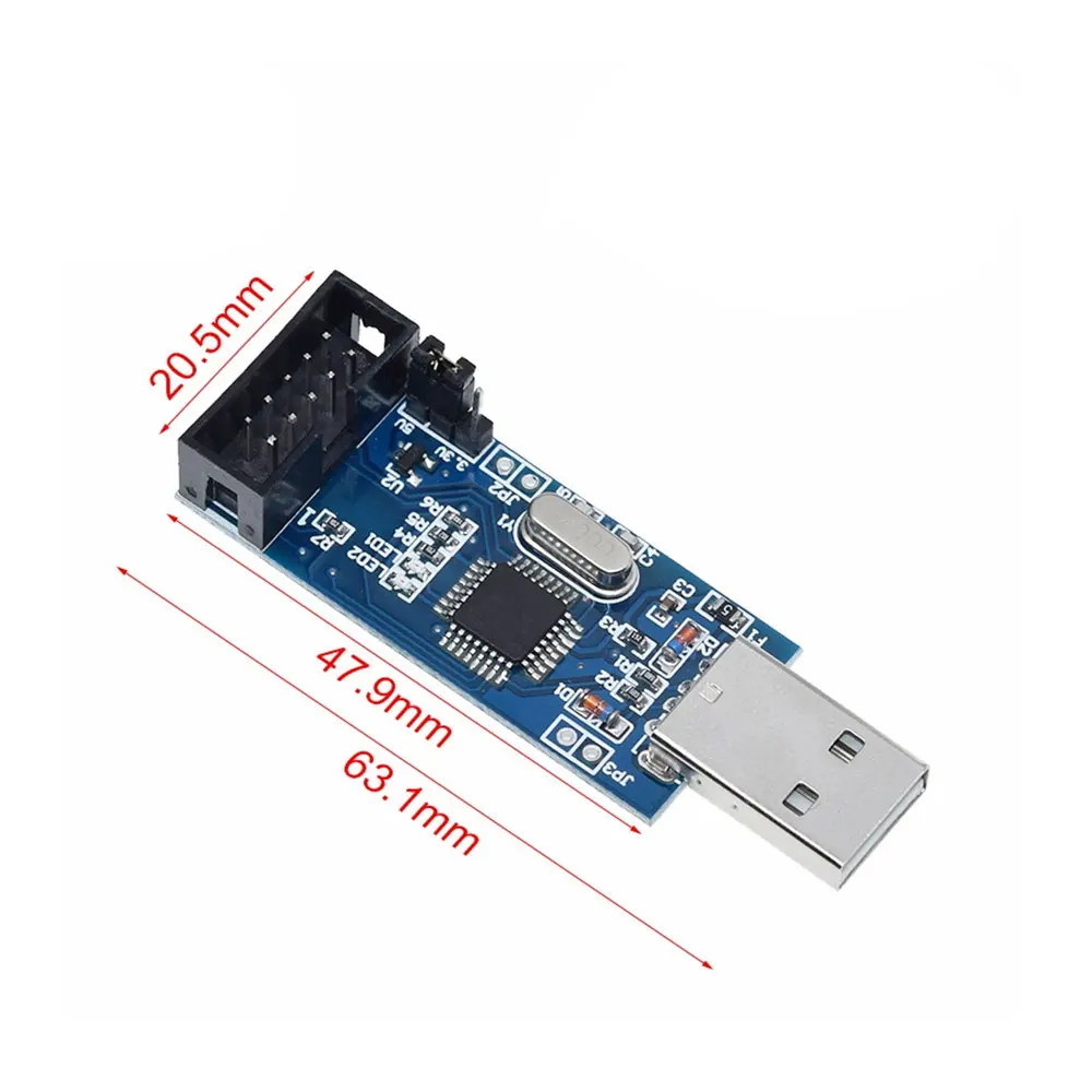 USBASP USBISP AVR Programmer 10Pin To 6 Pin Cable USB ISP USB ASP ATMEGA8 ATMEGA128 ATtiny CAN PWM Support Win7 64K 64 64Bit