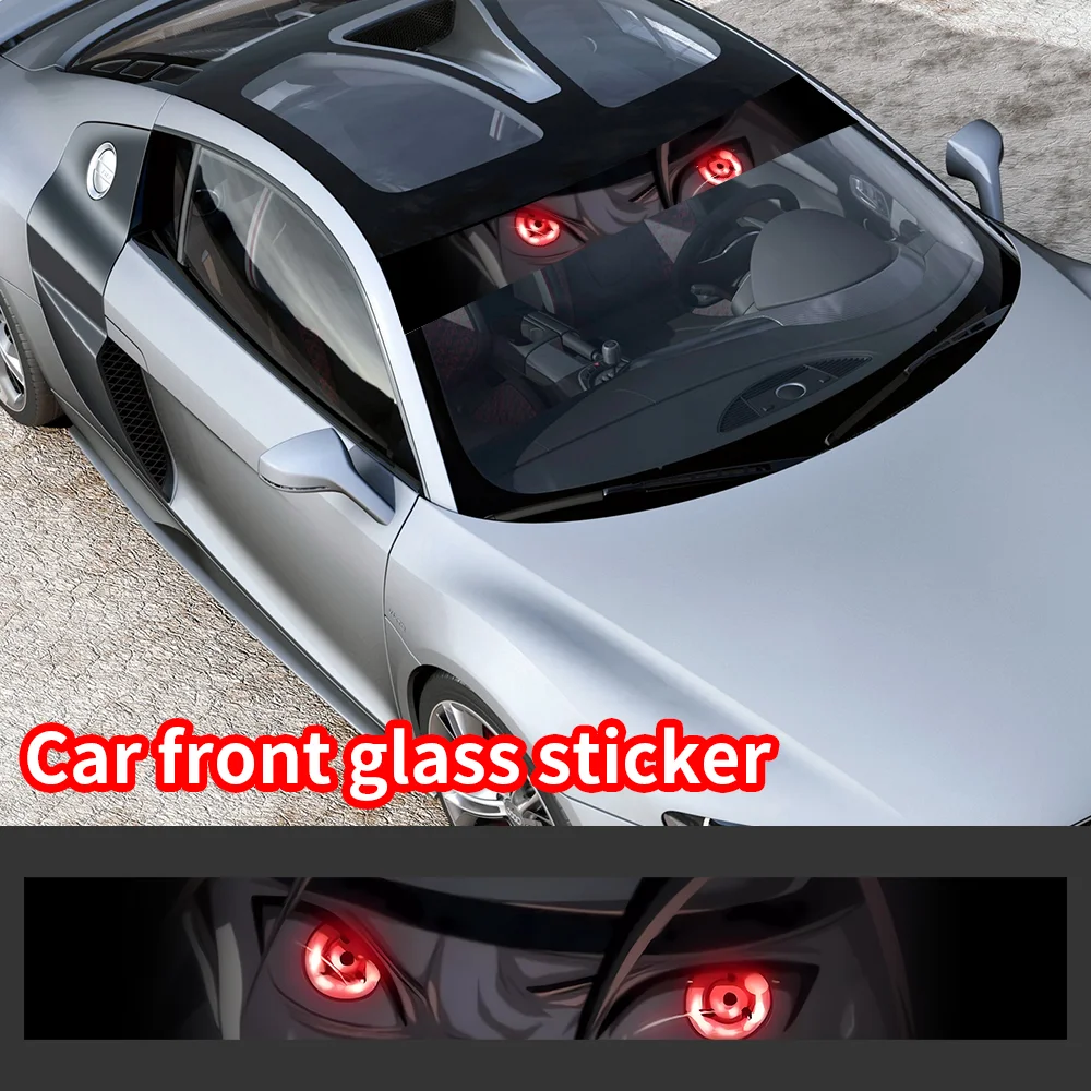 Anime 3D Eyes Car Front Windshield Stickers Front and Rear Decor Sunshade Vinyl Decals Windscreen Banner Decal Accessories