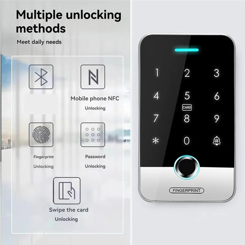 ELECT-NFC Tuya Ic Standalone Access Control System RFID 125K 13.56M Fingerprint Keypad Card Reader Door Opener Unlock Device
