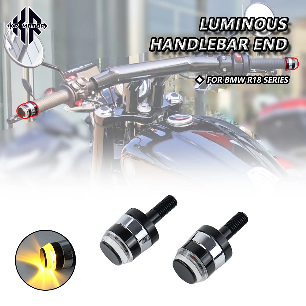 

Fit R 18 Motorcycle Mini Turn Signal Handle Bar Ends Lamp Handlebar Grips Ends Lgih Accessories For BMW R18 Classic 2020-2023