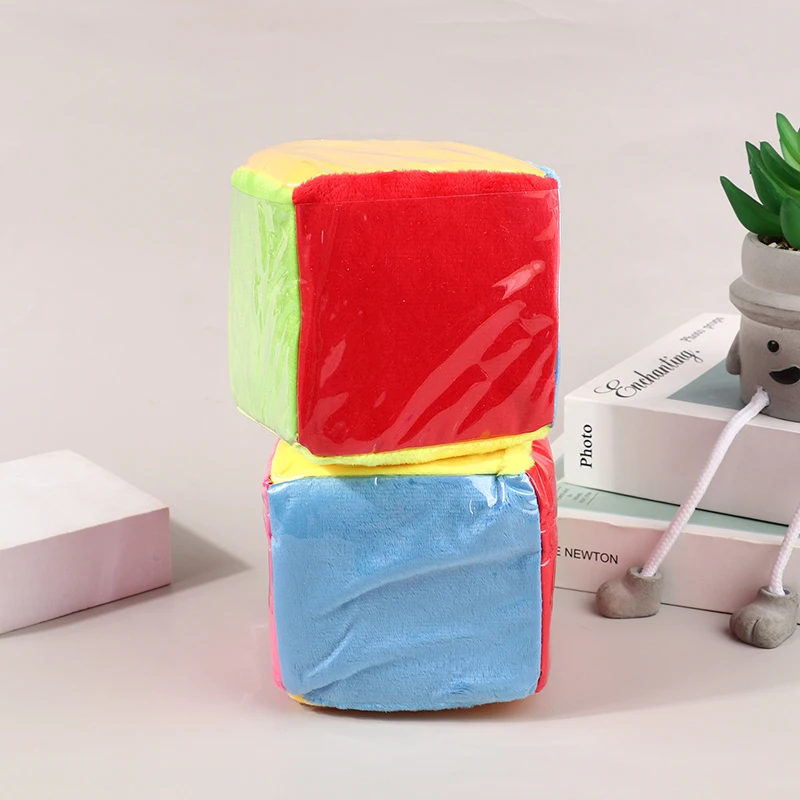 10cm Cube Plastic Film Sponge Dice Insertable Card Square Plush Toy Children Enlightenment Teaching Aids Multicolor Game Dice