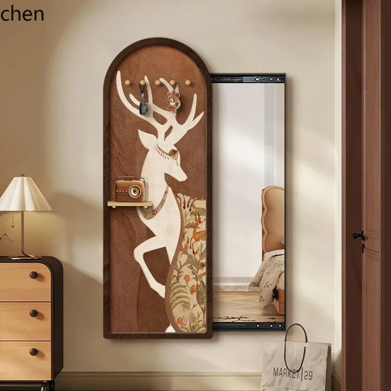 - Push-Pull Full-Length Mirror Hidden Invisible Pegboard Dressing Mirror Entrance DecorationW28