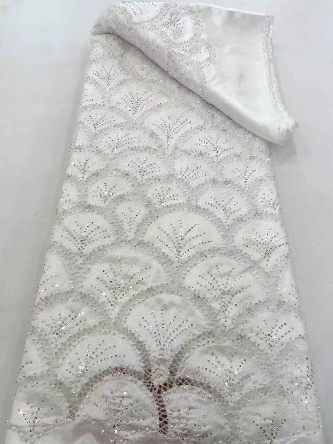 Africa Nigerian Beaded French Mesh Lace With Sequins High Quality 2025 Embroidery Lace Sequins Lace For Wedding Dresses Women