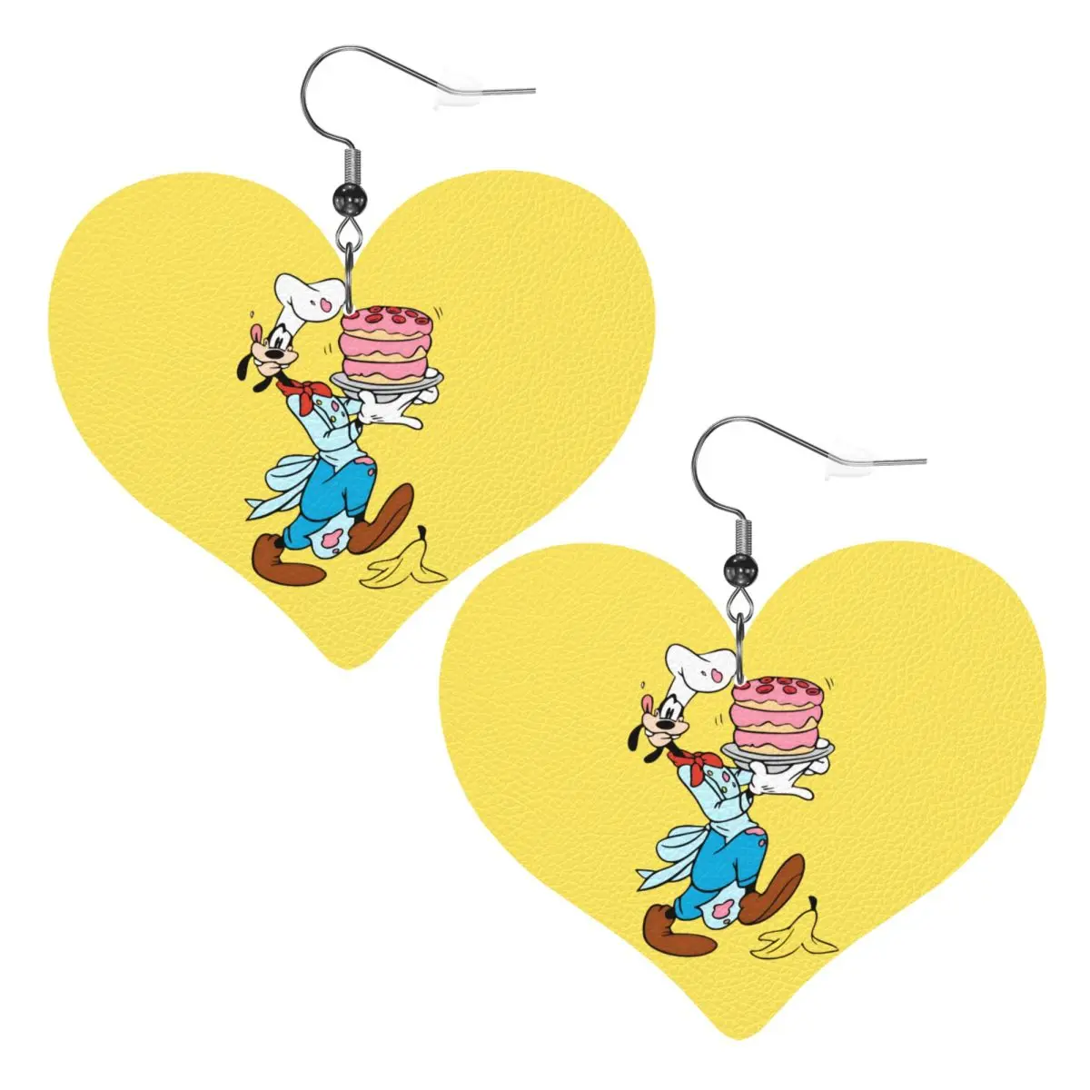 

Custom Goofy Goof Leather Teardrop Earrings Fashion For Women Anime Cartoon Jewelry Accessories For Valentine's Day