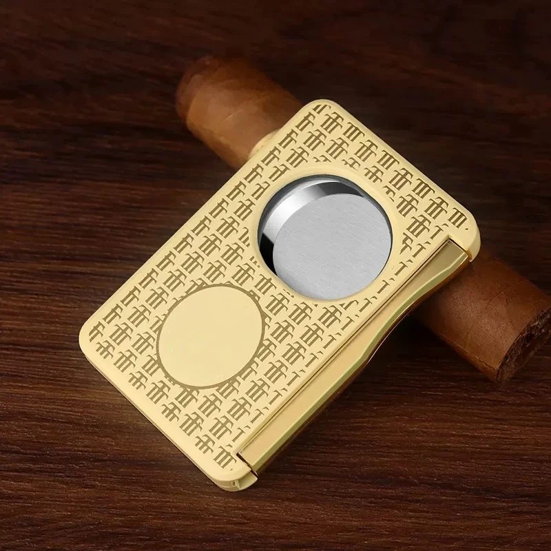 Fully Automatic Cigar Cutter One Handed Operation German Blade Sharp Smooth Portable Single Blade Opening and Closing Cutter