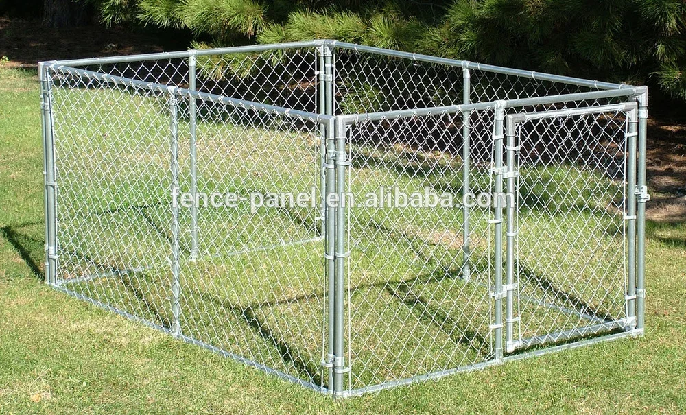 10*10*6ft Dog Kennel Outdoor Heavy Duty Dog House with Water Resistant Cover Steel Fence