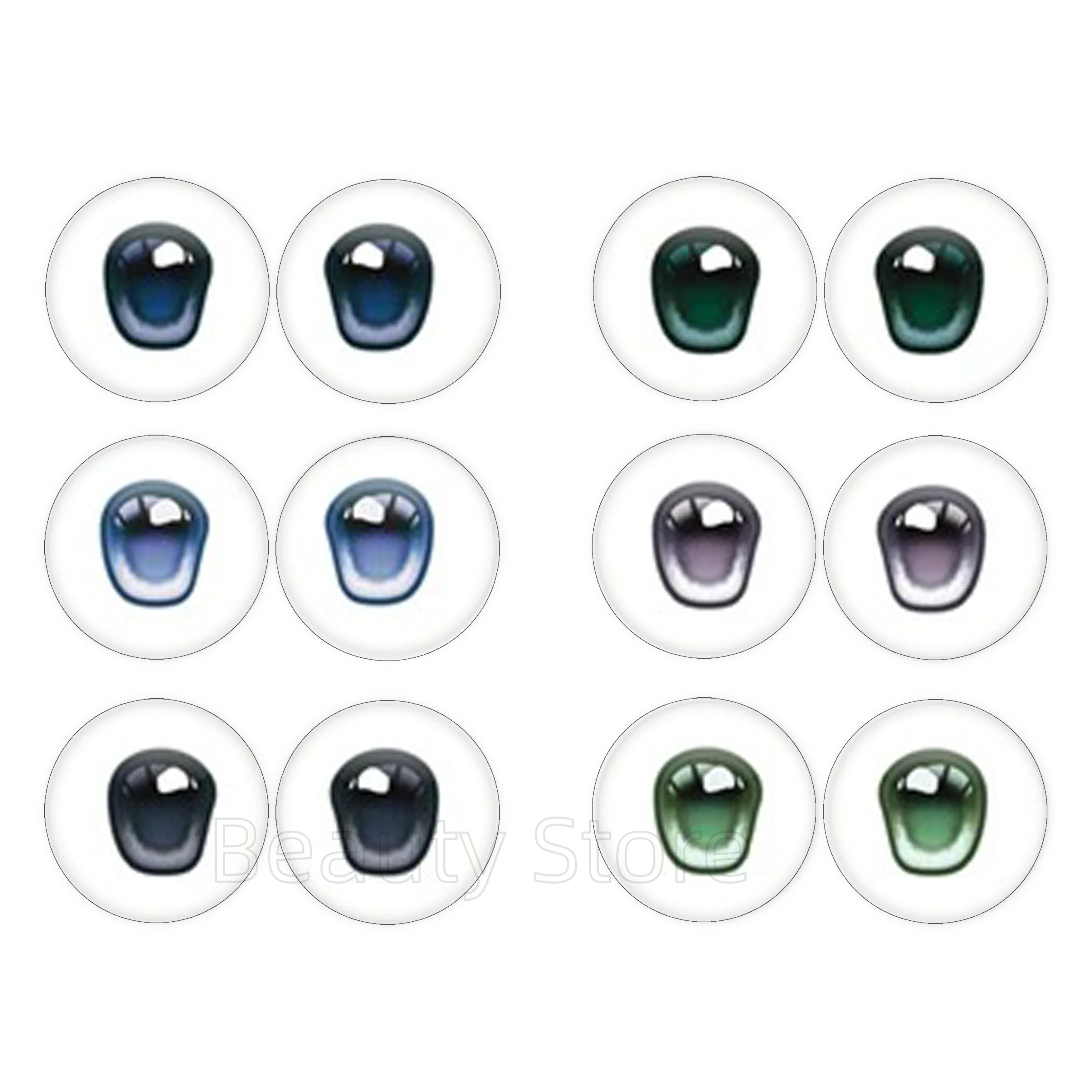 6 pairs/lot Suitable For Blyth Doll BJD Obitsu Body Doll 10MM-40MM Parts Eyes Glass DIY Accessory Fursuit MIX Pupil Eye Chips