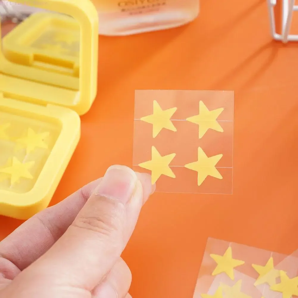 

32patch Yellow Acne Patch Fade Repair Invisible Removal Stickers Cute Concealer Makeup Tool Star Style with Mirror Storage Box