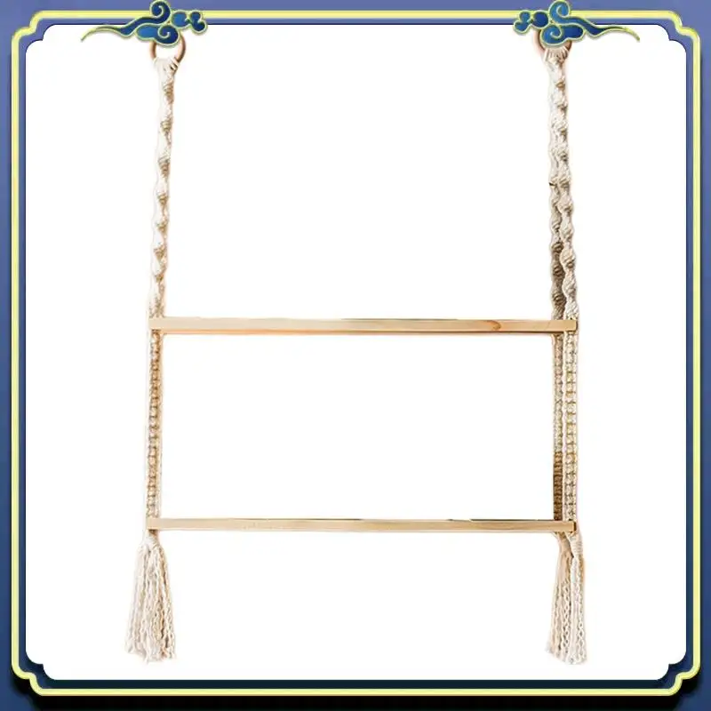 

Новейшие деревянные настенные полки, украшения, настенные полки для спальни, растения, цветы, деревянные качели, подвесная веревка, украшение дома