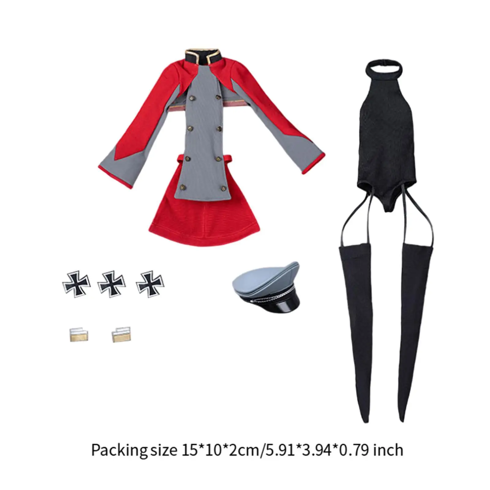 Conjunto completo de uniforme em escala 1:6, fantasia, cosplay, moda elegante, mini casaco para figuras de ação femininas de 12 polegadas, acessório