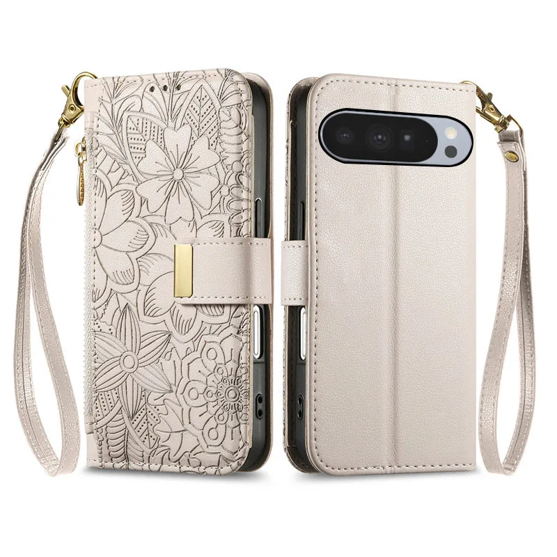 

embossing leather Cover For Google Pixel 10 9 8 7 6 Pro 4 XL 10a 9a 8a 7a 6a 5a shockproof many card Slot Wallet phone Case