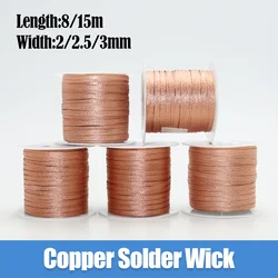 8/15M Copper Welding Wire Desoldering Mesh Braid Tape Point Solder Remover for Computer PCB Circuit Board Soldering Repair Tool