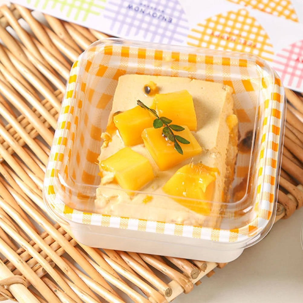 

Tiramisu Bento PET Material Safe Odorless Healthy Small Cake Boxes Treat Containers Cookie Lid Party Cupcake Boxes Packing