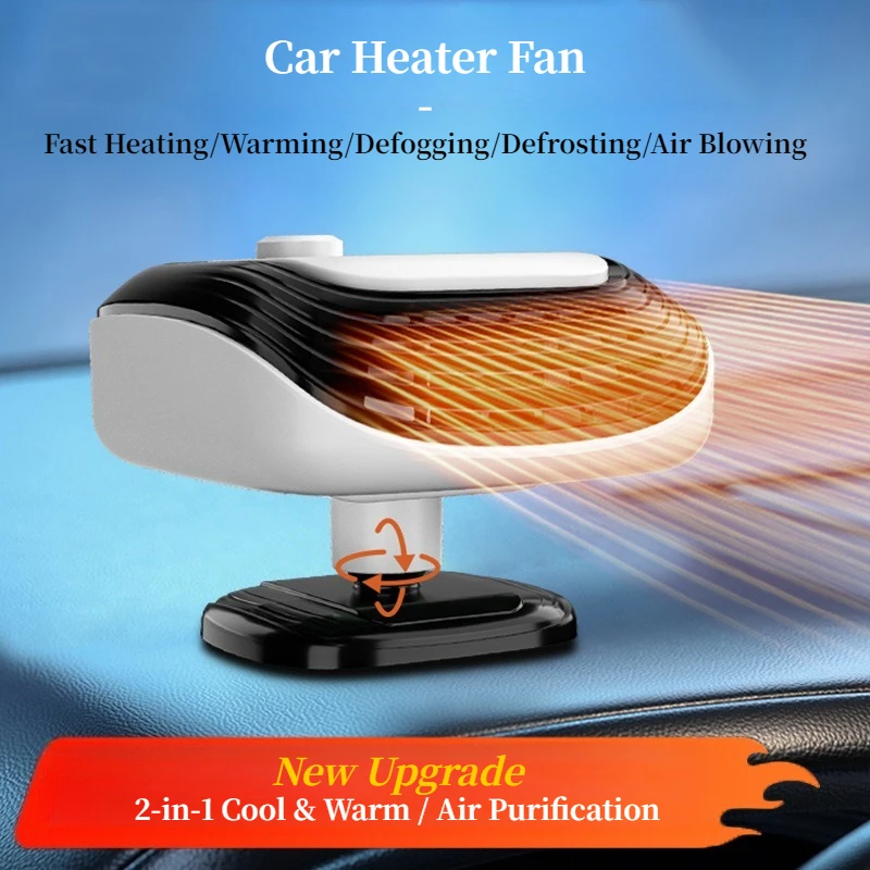 12V/24V Car Heater, Fast Heating Fan for Auto Truck, Winter Defogging Demister Heater