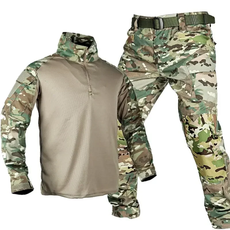 Outdoor G3 Tactical Set Men\'s New Camouflage Hunting Training Suit Quick Drying Long Sleeved Casual Color Matching Two-piece Set