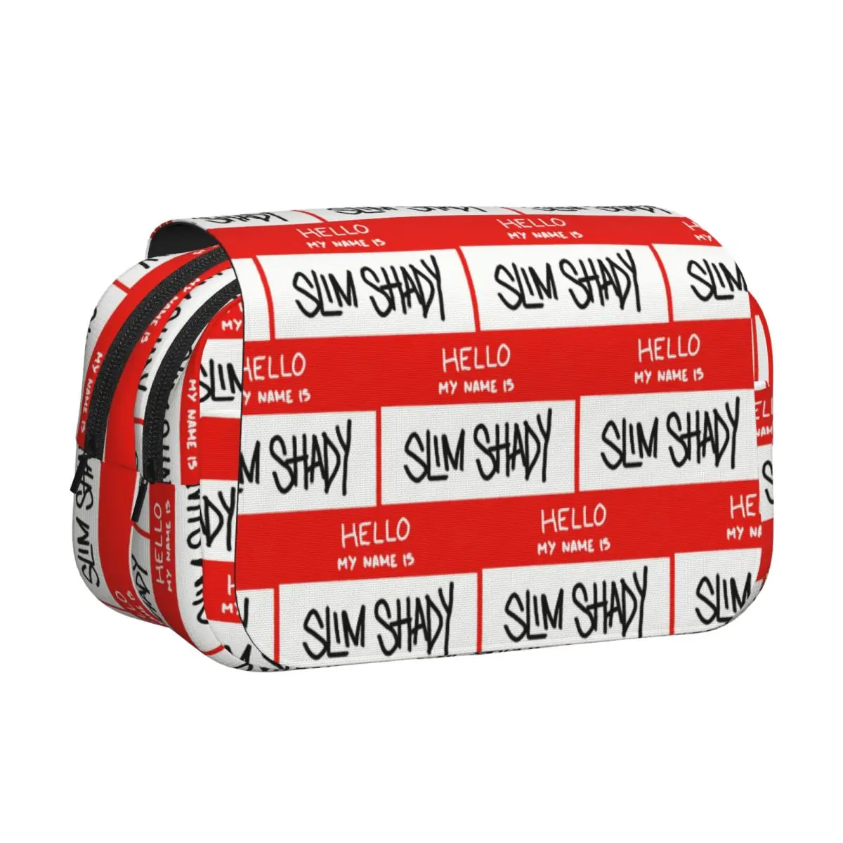Hello My Name Is Slim Shady Eminem Pencil Case Pen Holder Hard Shell Leather Big Capacity Pen Box Pencil Bag for Boy Girl School