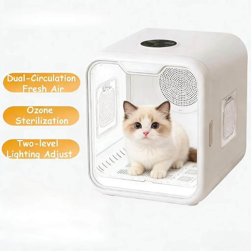 Automatic Pet Hair Dryer Box Ultra Quiet Smart Temperature Control 360° Efficient for Cats and Small Dogs Hair Dryer Box