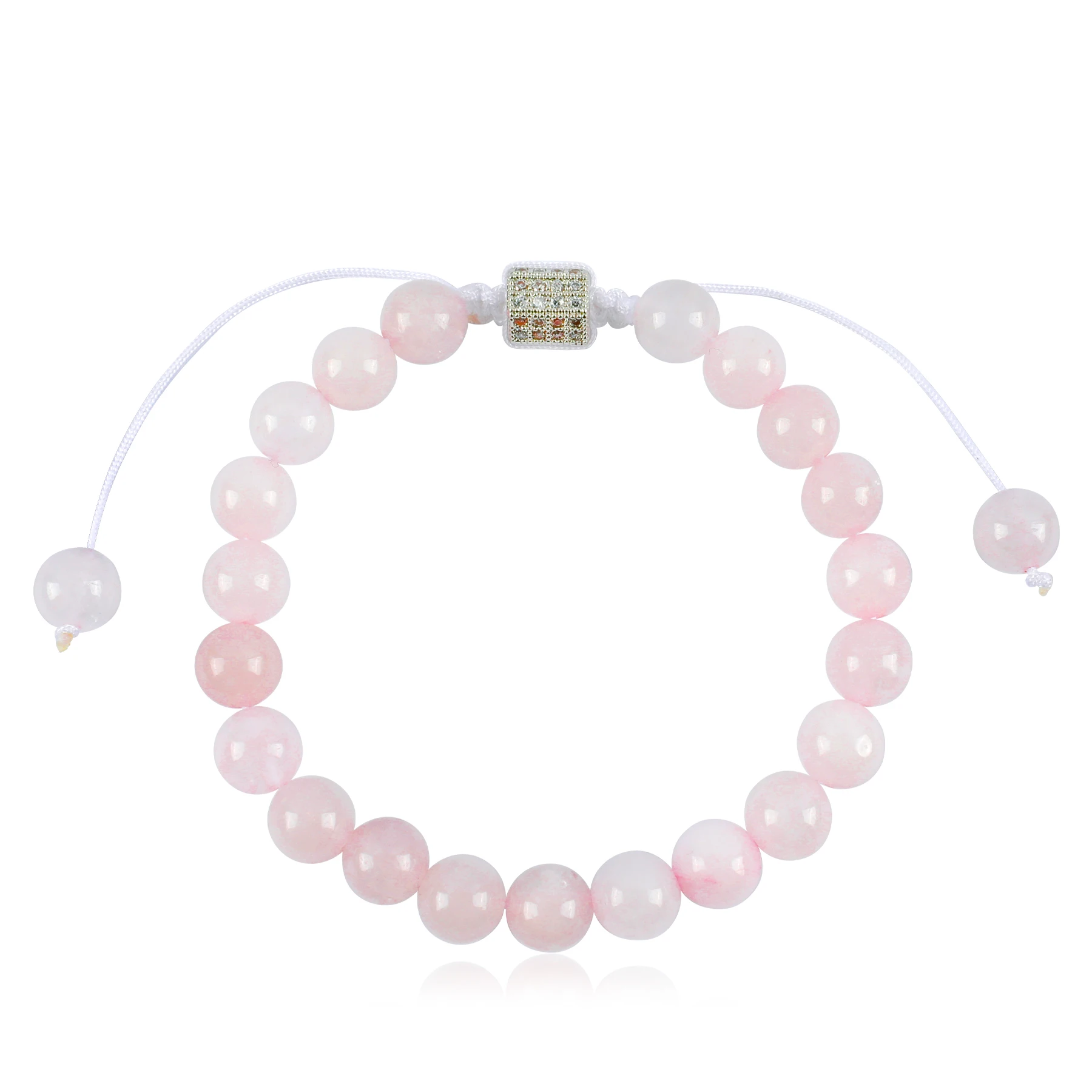 IDEAJOY Pink Natural Stone Bracelets For Women Fashion Jewelry for Ladies Girls Gifts Trendy Beaded Adjustable Bracelet Women