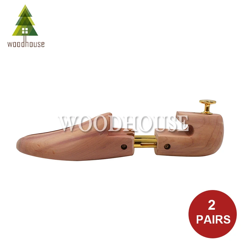 2-PACK Men's and Women's Twin Tube Adjustable Red Cedar Shoe Tree Wood Shoe Tree