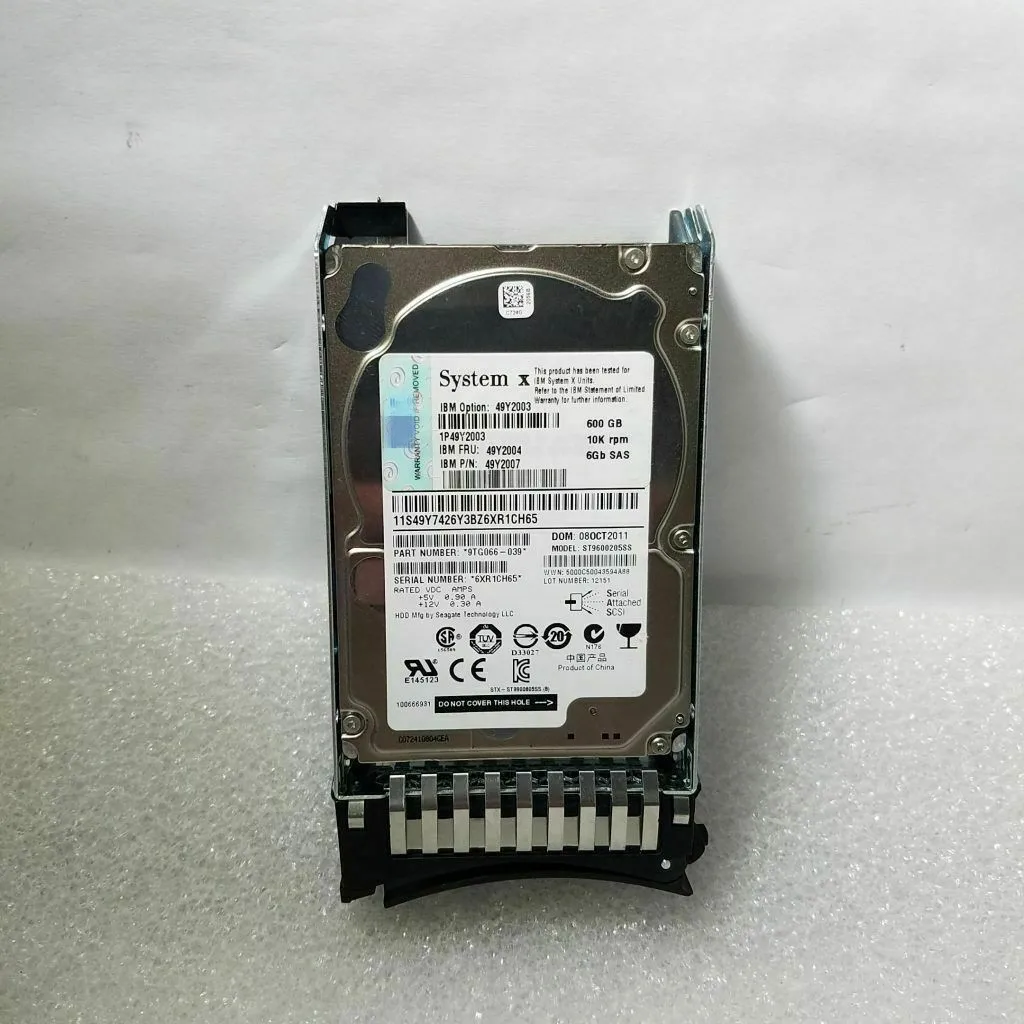 

FOR 600GB SAS 6Gbps 10K RPM 2.5" Hard Drive 49Y2003 49Y2004 49Y2007