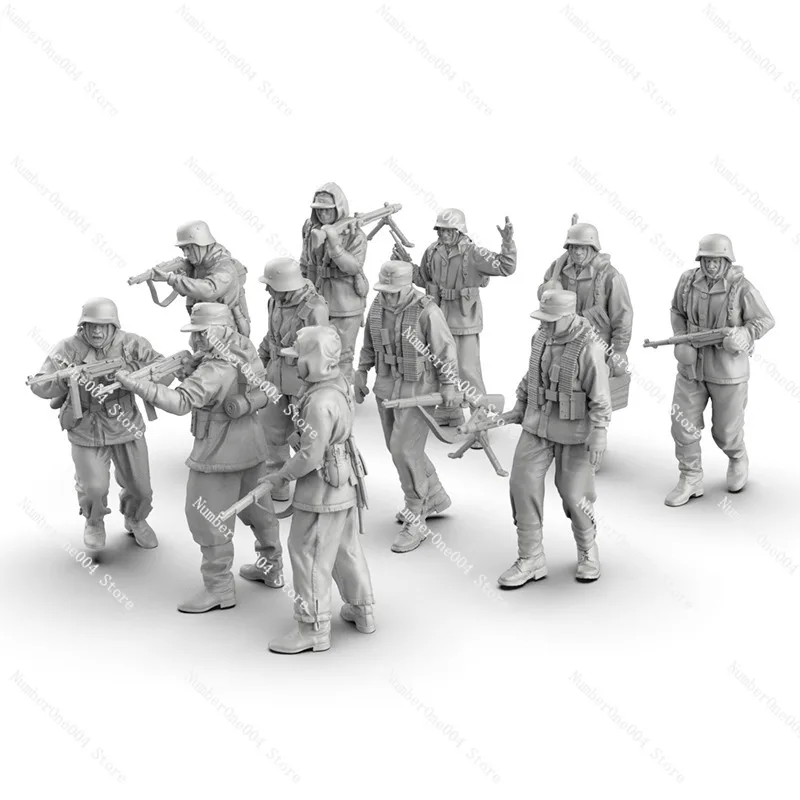 

1/72 Вторая мировая война, Германия, 1/64, белая форма, маленький орнамент, миниатюрная модель солдата из смолы, 3D-печать