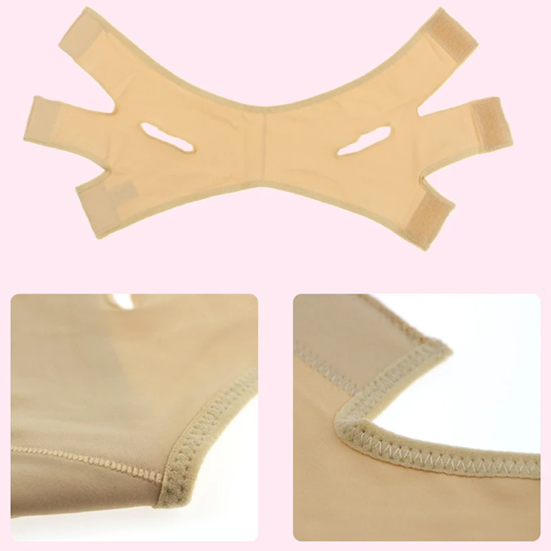 أدوات العناية بالوجه على شكل حرف V قناع الوجه النحيف الذقن تحقق الرقبة رفع قناع تقشير الوجه رقيقة الوجه التخسيس ضمادة المضادة للتجاعيد قناع