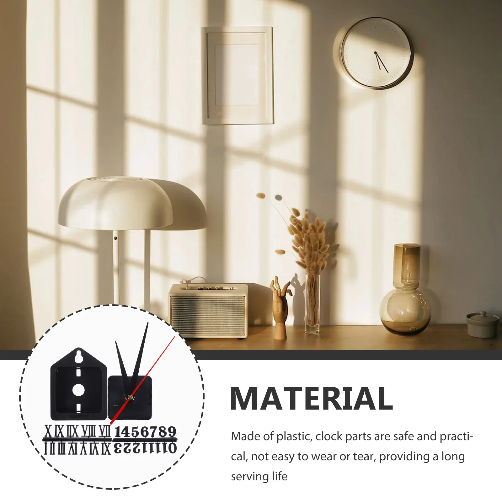 

1Set Movement Clock Mechanism Kit Operated Wall Clock DIY Numbers Kit Replacement Parts for Crafts Repair