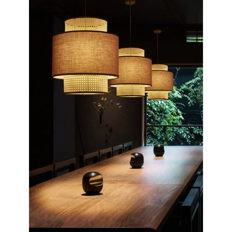 New Chinese restaurant, chandelier creativity, retro hotel, hot pot restaurant, homestay, tea room, Zen, Japanese rattan art