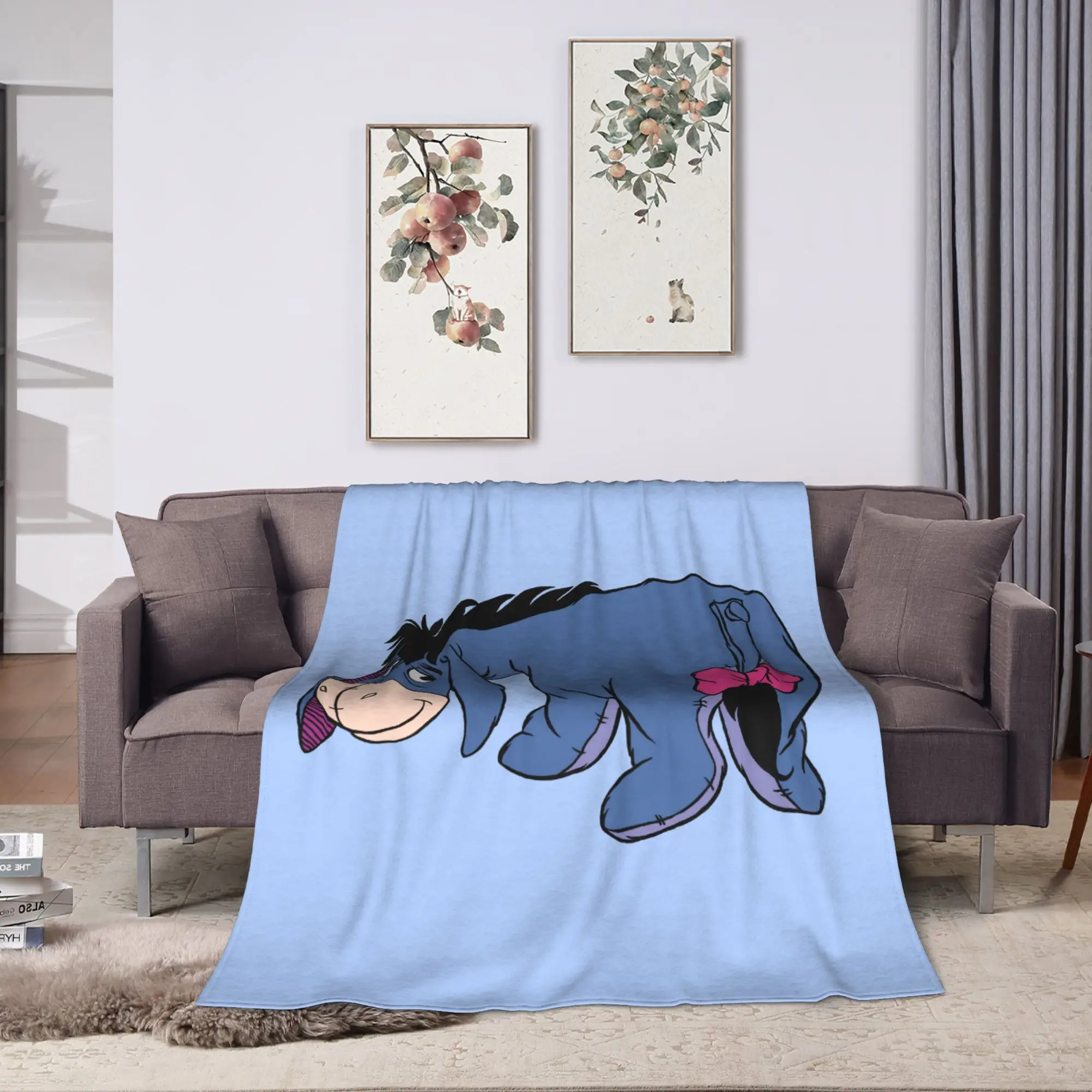 

Eeyore Blankets Fleece Printed Multifunction Super Warm Throw Blanket for Home Travel Bedding Throws