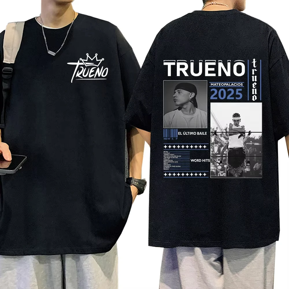 

rapper Trueno 100%cotton men's shirt Summer oversized El Ultimo Balie album graphics Women's Y2k rock Hip Hop streetwear Tshirt