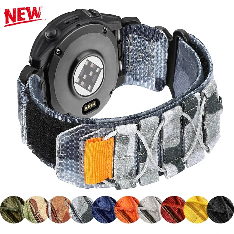 22mm 26mm Nylon Strap For Garmin Fenix 8 E 5 5X 6X 6 7 7X Pro/TACTIX/Mk2 Mk2i G1/Enduro 2 3 Sport Bracelet Quick Fit Watchband