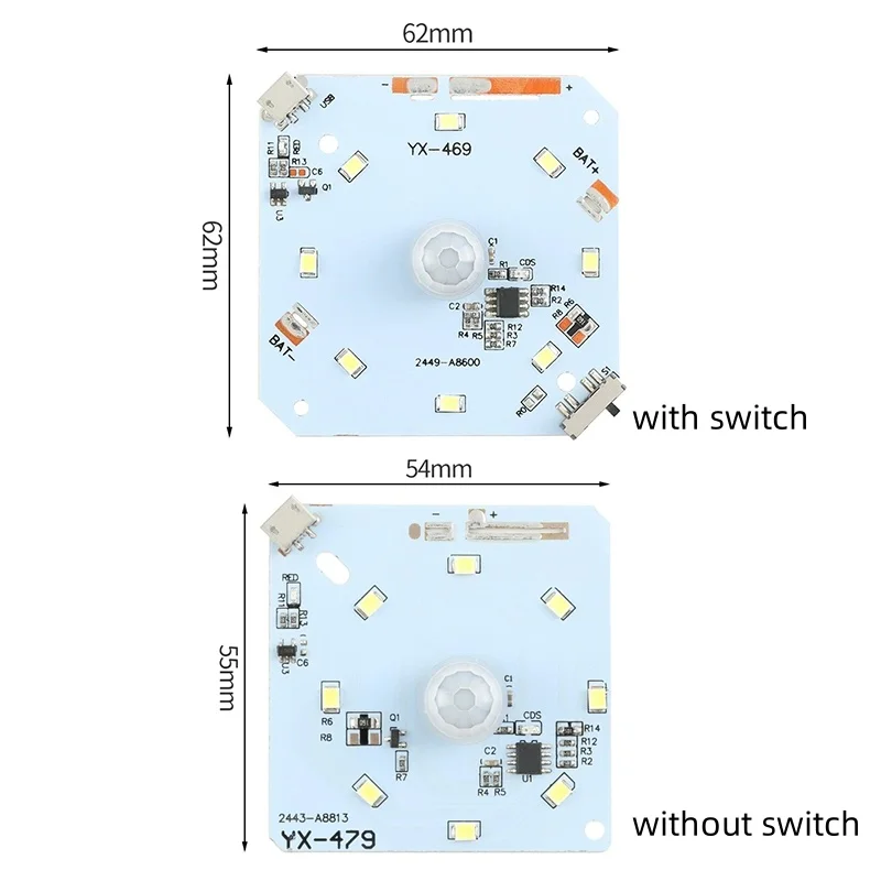 1-5 pz/lotto Luce Notturna Circuito LED Modulo di Controllo di Rilevamento A Infrarossi Umani USB Piscina di Ricarica 3.2V