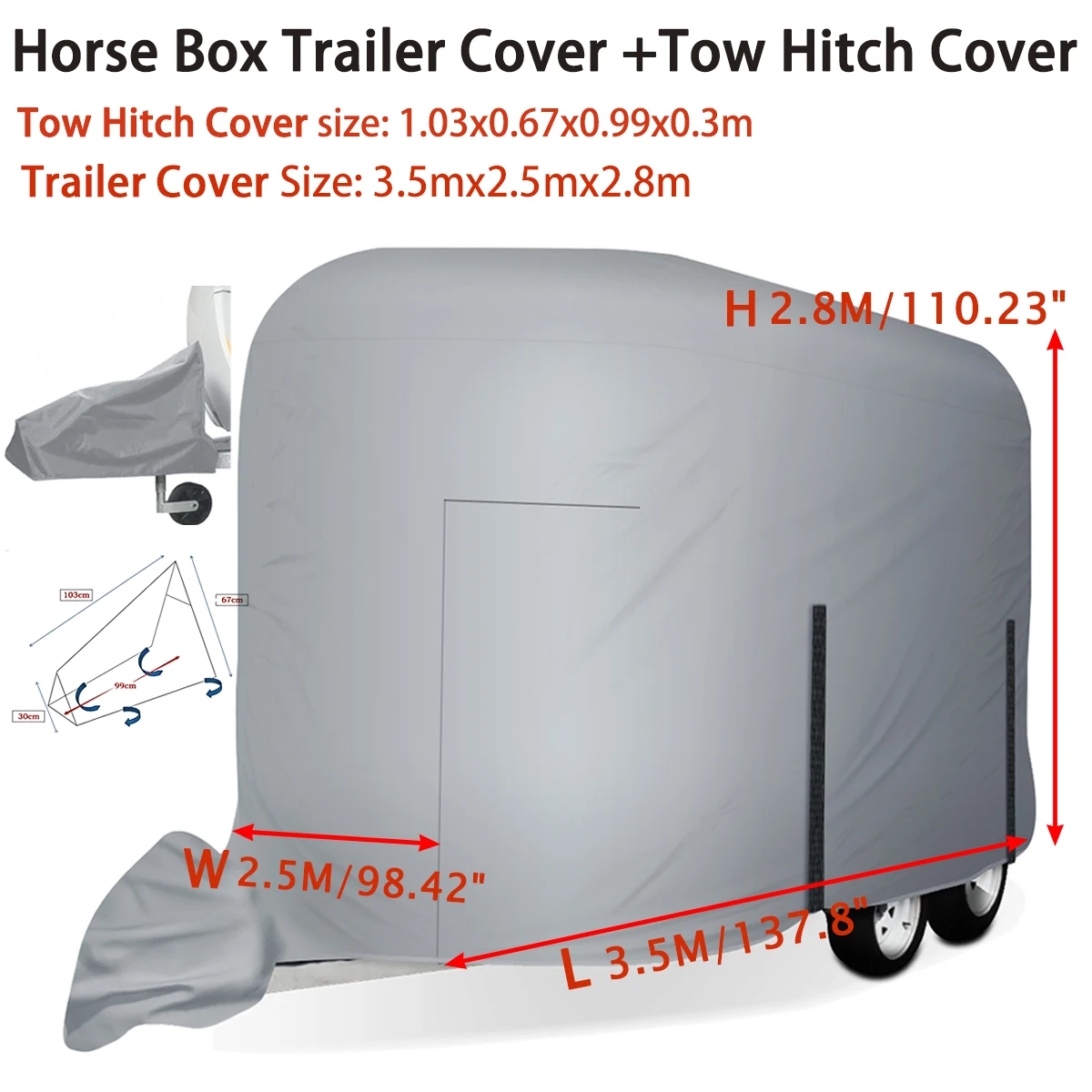 210D Horse Float Trailer Cover & Trekhaakafdekking Waterdichte zonwering UV-bestendig