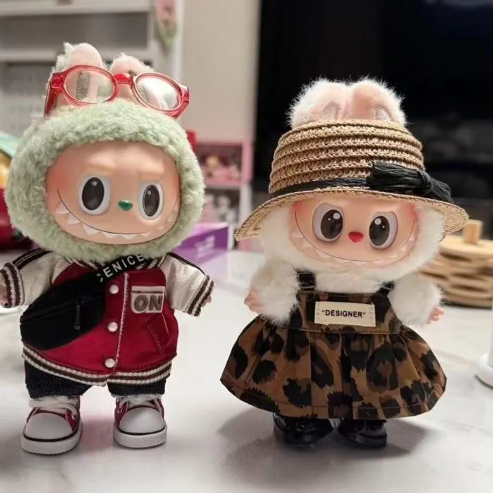

For 17cm Labubu Doll Clothes Hoodies Doll Clothes Color Match Hoodies Dolls Accessories Cute Decoration Little Cloths
