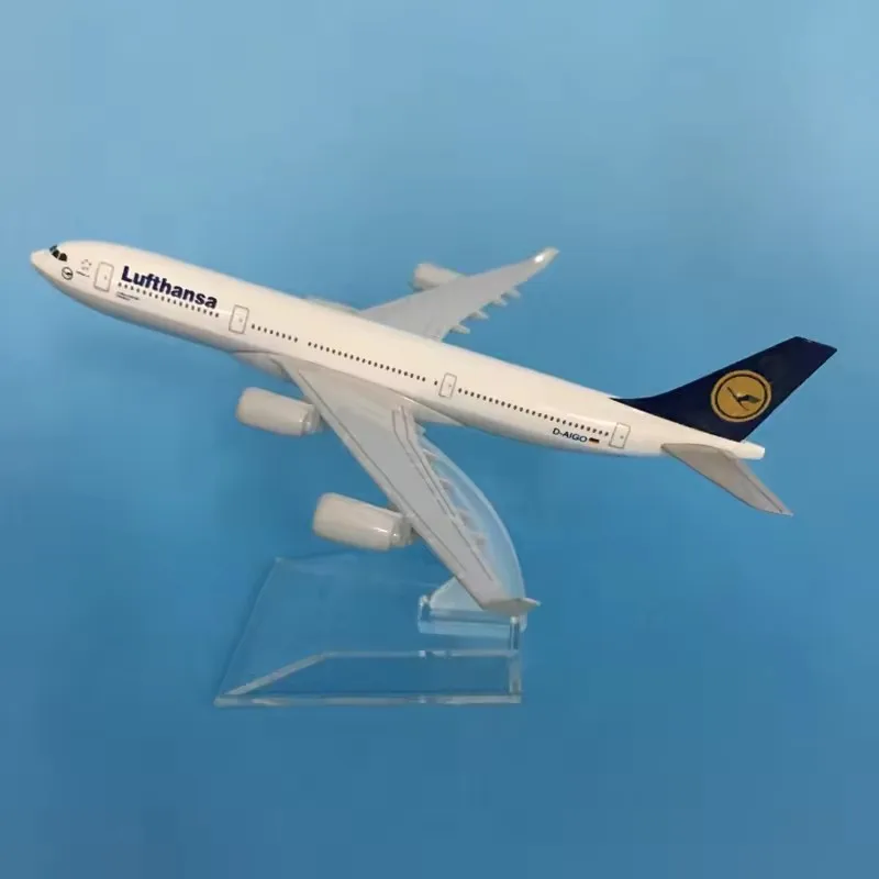 

16 см для Lufthansa Airbus A340, модель самолета Airbus 1:400, литая под давлением металлическая модель самолета, статическая модель, подарок