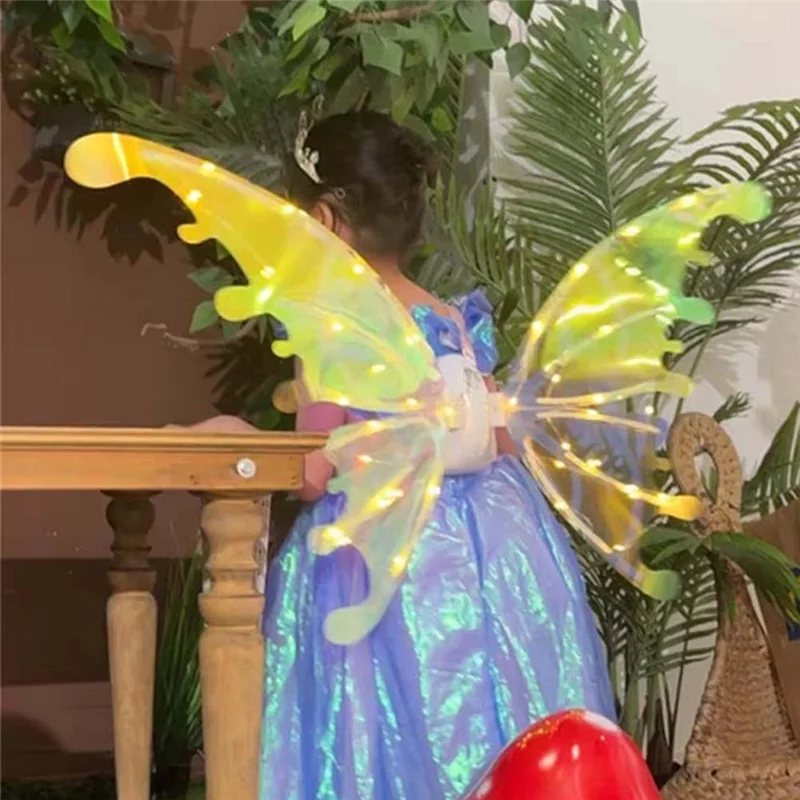 

【Fast-Sale】Halloween Party Decor Electrical Elf Wings Butterfly Wings With Light Music Glowing Angel Wing Dress Happy Birthday