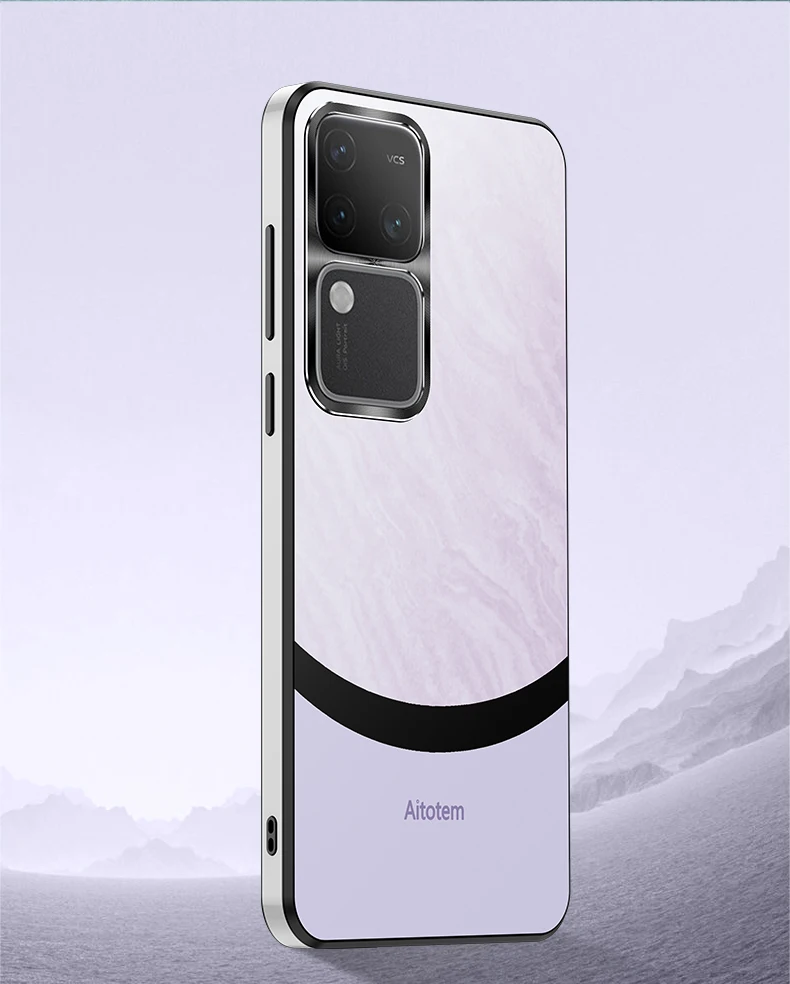 For VIVO V30 Pro Luxury Metal Case Camera Protective Phone Leather Back Cover For VIVO V30 Pro V 30 Shockproof  Bumper