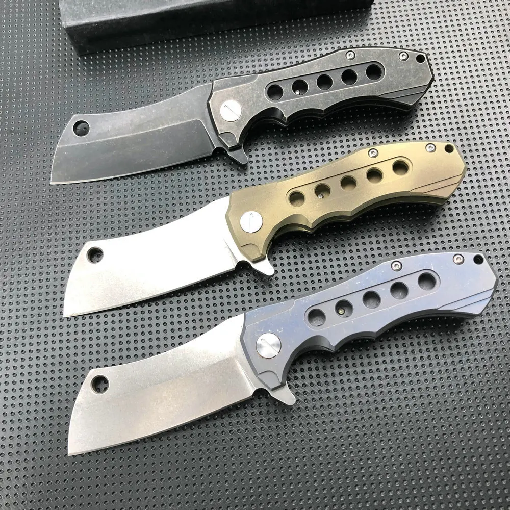 Trskt Pocket Folder Knife,Titanium Handle Mark S35VN Ceramic Bearings Pocket Camping Knives Hunt Outdoor Knife Limited edition