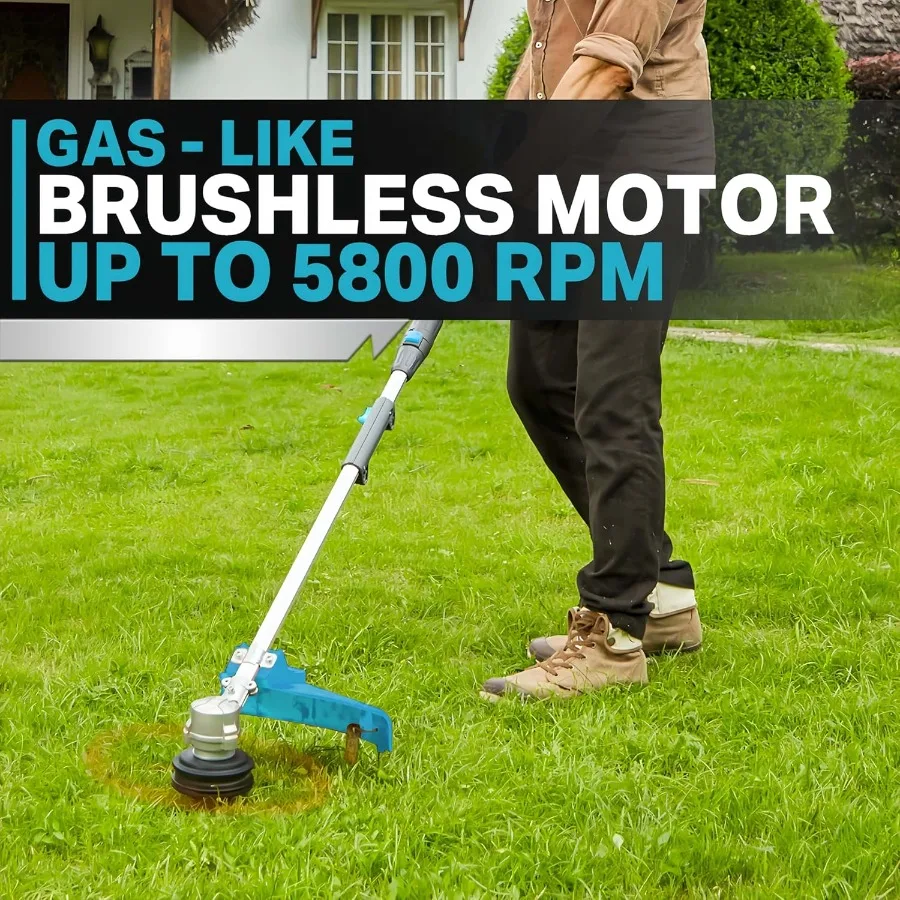 17 ماكينة تشذيب سلسلة لاسلكية مع بطارية ليثيوم 40 فولت وشاحن سريع لبطارية عالية السعة 4.0 أمبير في الساعة تتضمن خط 0.095 لـ Efficie