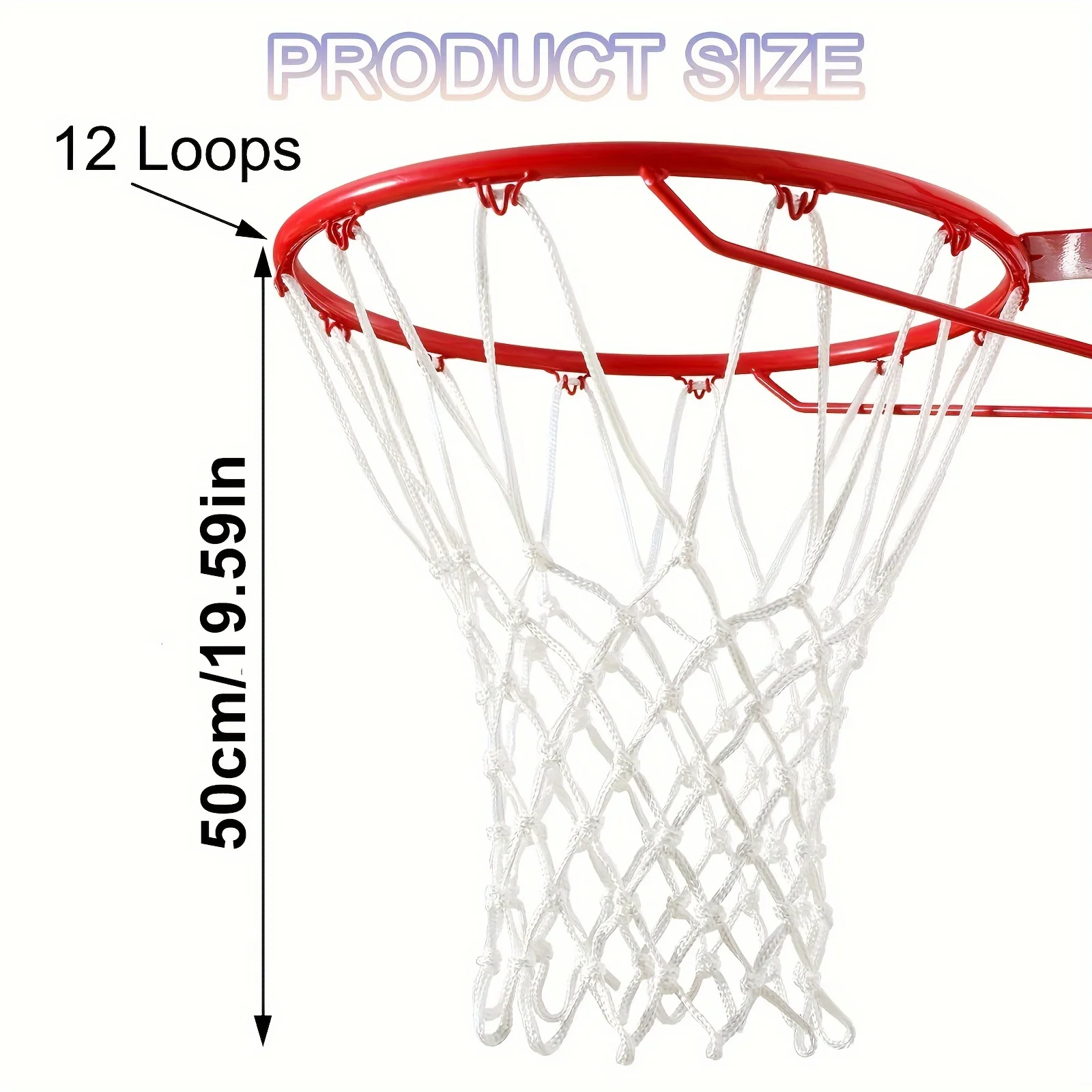 1/2pcs Basketball Rack Net With 12 Loops Heavy Duty Outdoor Basketball Net Replacement Detachable Basketball Net