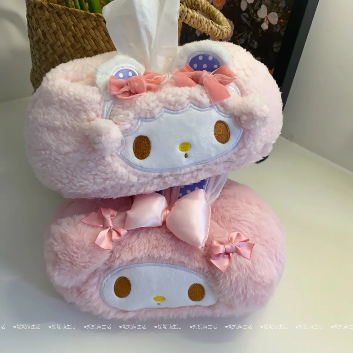 

Sanrio My Melody My Sweet Piano Plush Cartoon Tissue Cover Hello KittyKuromi Napkin Holder Tissue Bag Storage Napkins Decor Gift