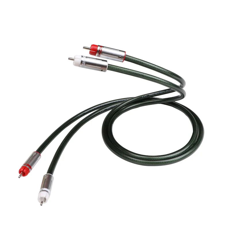 AUDIOMECA Sterling Silver Fever RCA Audio Cable 2 to 2 Rhodium Plated Non Magnetic Terminals