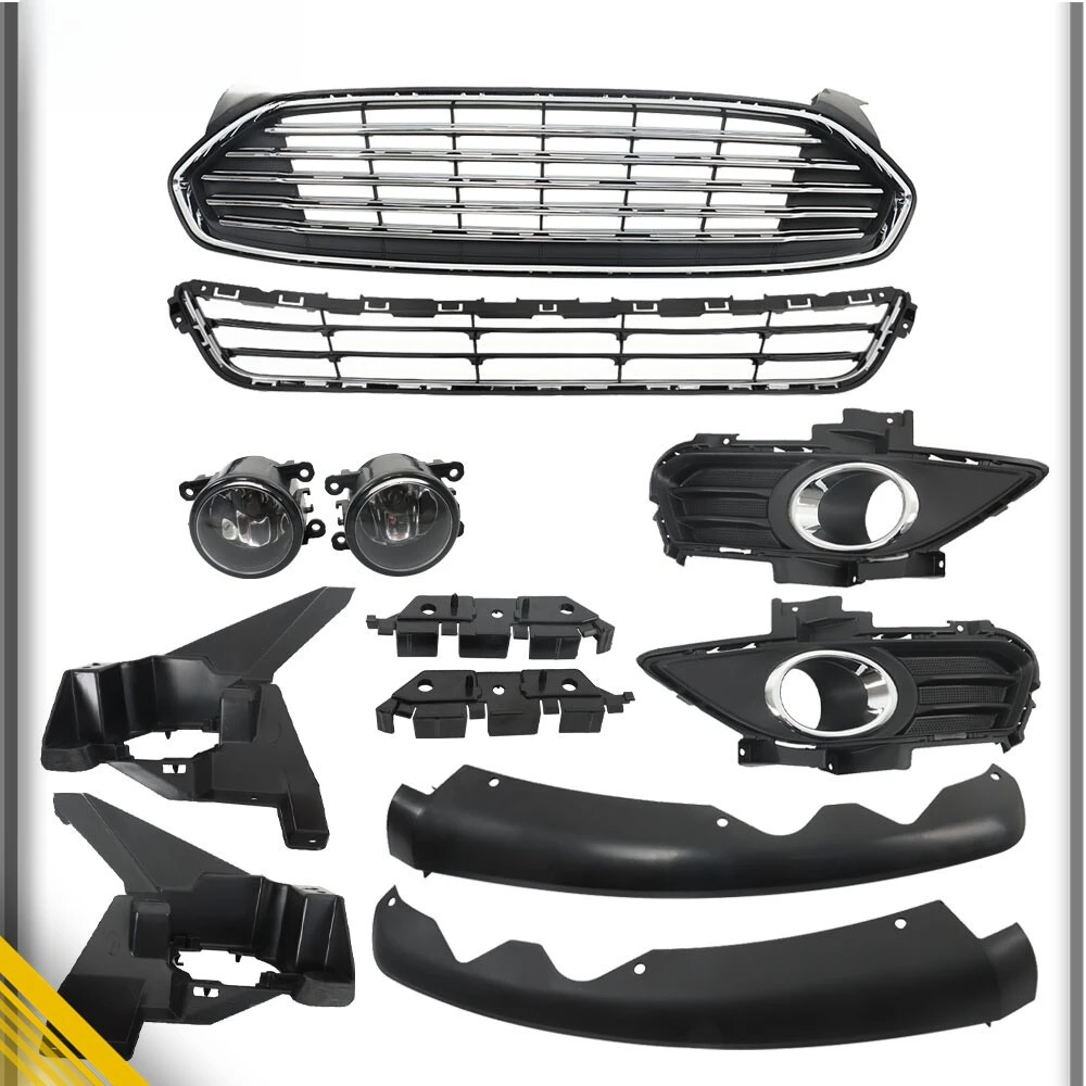 For Ford Fusion 2013 2014 2015 2016 Front Bumper Grill w/ Fog Light Covers