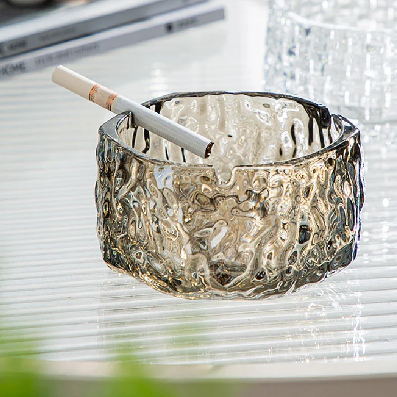 Transparent Glass Ashtray Bear Lid Ashtray Ornaments Creative Home Living Room Hotel Ashtray Home Ornaments Exquisite Gifts