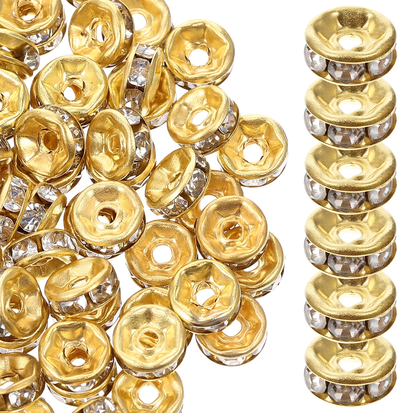 

200Pcs Rhinestone Alloy Spacer Beads Premium Quality for DIY Jewelry Craft Making Supplies Loose Beads Bead DIY